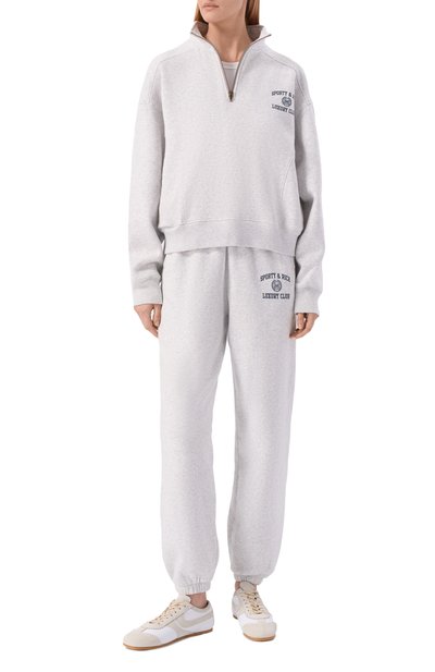 Хлопковый анорак luxury club SPORTY AND RICH серого цвета по цене 36450 руб., арт. ST0987842GY03/S&R LUXURY CLUB QUARTER ZIP, фото 2 Хлопковый анорак luxury club SPORTY AND RICH, арт. ST0987842GY03/S&R LUXURY CLUB QUARTER ZIP, фото 2