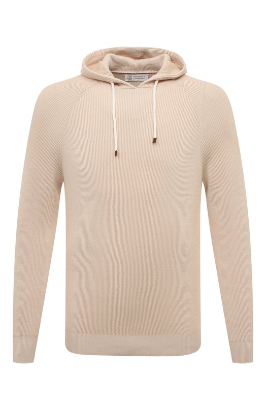 Хлопковое худи Brunello Cucinelli M2900B2022 Бежевый M2900B2022