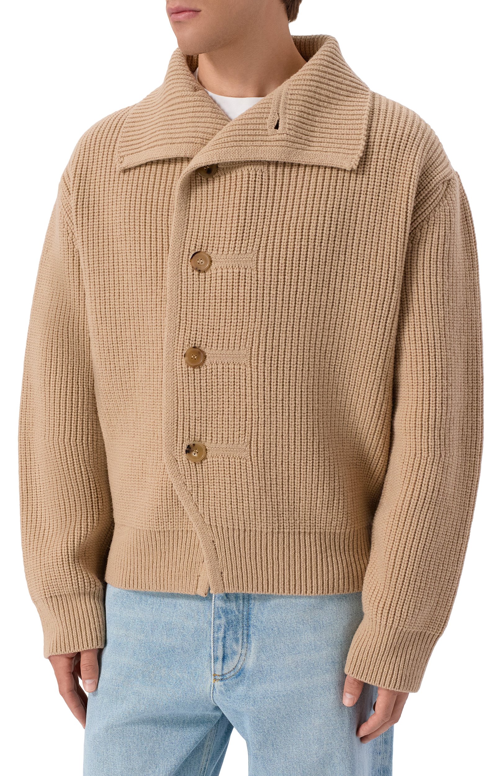 Шерстяной кардиган DRIES VAN NOTEN бежевого цвета по цене 109000 руб., арт. 021221/4707, фото 3 Шерстяной кардиган DRIES VAN NOTEN, арт. 021221/4707, фото 3