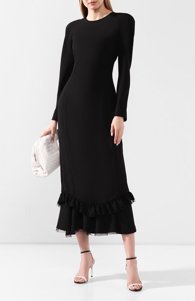 Платье из вискозы ULYANA SERGEENKO черного цвета по цене 260000 руб., арт. ABM019FW19P (1291т19), фото 2 Платье из вискозы ULYANA SERGEENKO, арт. ABM019FW19P (1291т19), фото 2