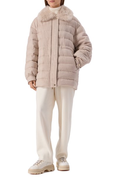 Пуховик из шерсти и кашемира MANZONI24, арт. 25M1568-S0FT0CFE/48-50, фото 2