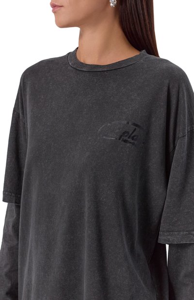 Хлопковый лонгслив REPLAY темно-серого цвета по цене 9950 руб., арт. W3448 .000.22658HM, фото 5 Хлопковый лонгслив REPLAY, арт. W3448 .000.22658HM, фото 5