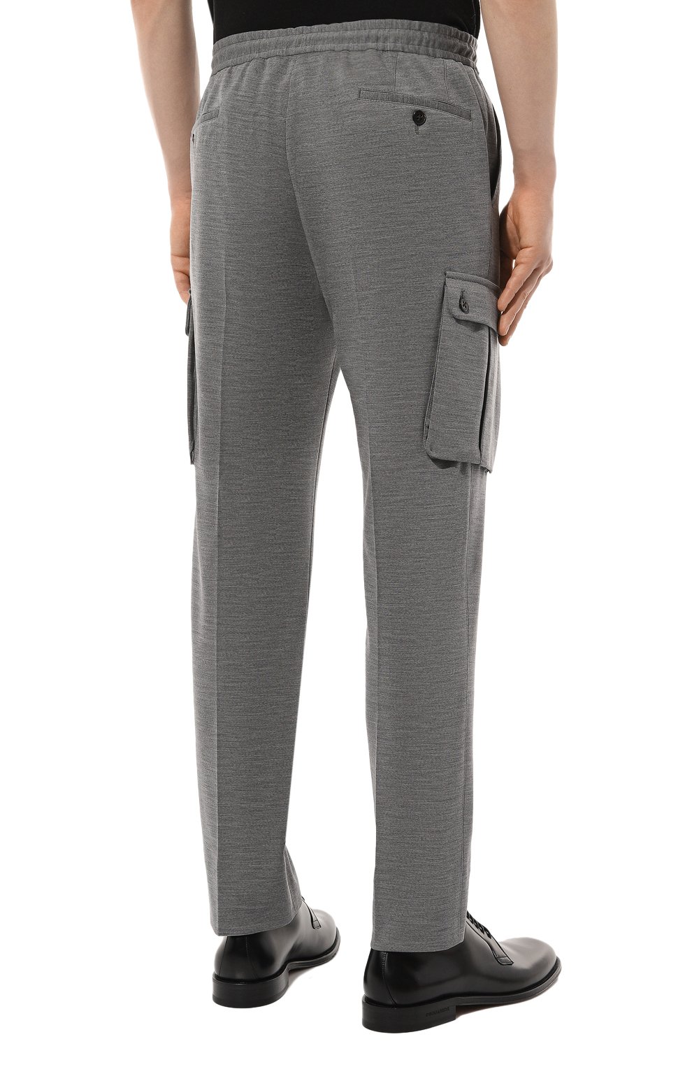 Брюки-карго из шерсти и хлопка CORNELIANI темно-серого цвета по цене 52750 руб., арт. 934L14-9318800, фото 4 Брюки-карго из шерсти и хлопка CORNELIANI, арт. 934L14-9318800, фото 4