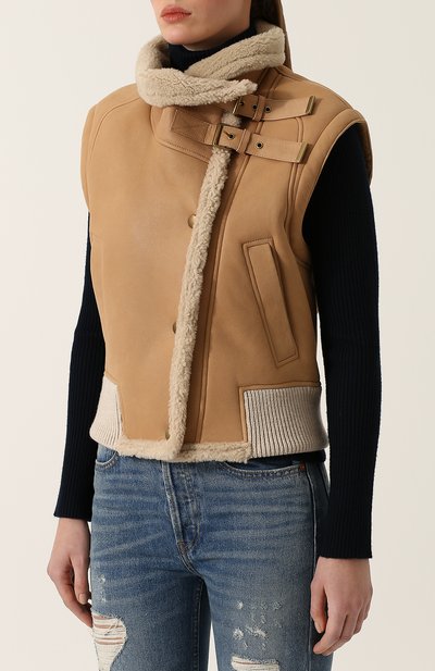 Приталенный жилет из овчины CHLOÉ, арт. CHC18SCV71205287, фото 3