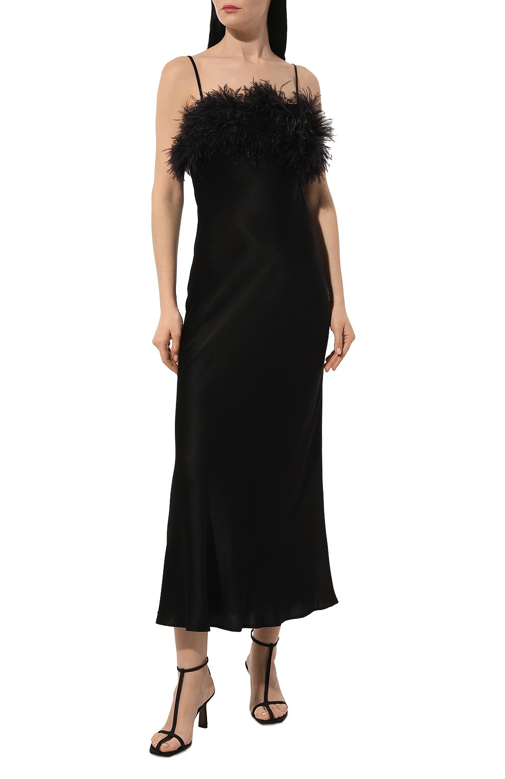 Атласное платье с отделкой перьями ANTONELLI FIRENZE, арт. L6735/794, фото 2