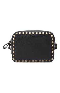 Женская сумка rockstud VALENTINO черного цвета, арт. 5W2B0809/VSF | Фото 1 (Размер: mini; Материал сплава: Проставлено; Материал: Натуральная кожа; Драгоценные камни: Проставлено; Ремень/цепочка: На ремешке)