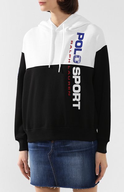 Хлопковое худи POLO RALPH LAUREN черно-белого цвета по цене 13550 руб., арт. 211764883, фото 3 Хлопковое худи POLO RALPH LAUREN, арт. 211764883, фото 3