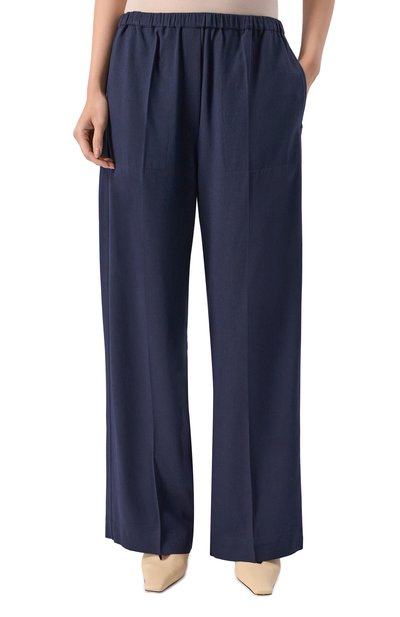 Брюки из вискозы и шерсти TOTEME темно-синего цвета по цене 61650 руб., арт. 254-WRB0370-FB0016, фото 3 Брюки из вискозы и шерсти TOTEME, арт. 254-WRB0370-FB0016, фото 3