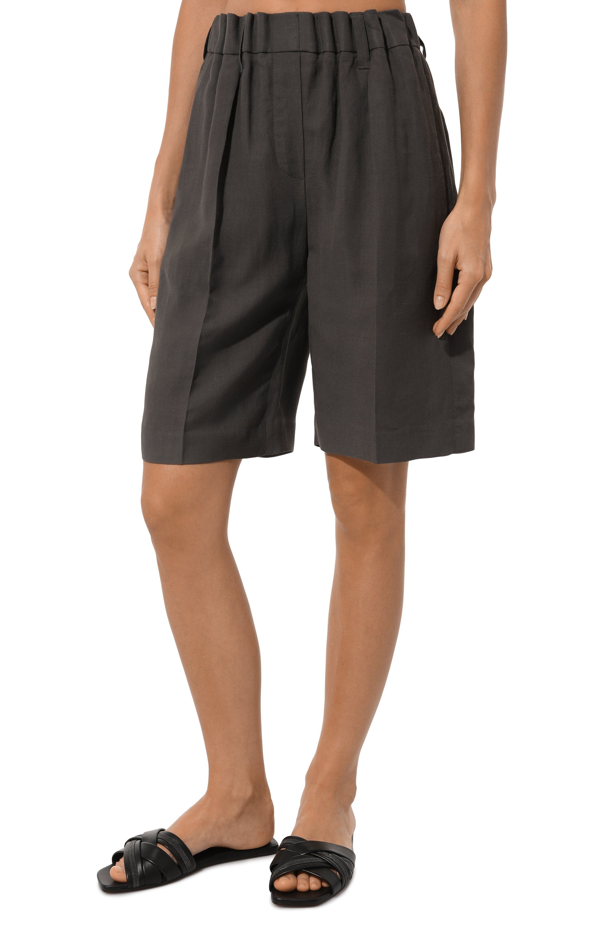 Шорты из вискозы и льна BRUNELLO CUCINELLI, арт. MH126B1365, фото 3