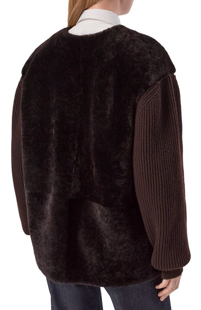 Комбинированный свитер JIL SANDER коричневого цвета по цене 786500 руб., арт. J02NC0276/J07215, фото 4 Комбинированный свитер JIL SANDER, арт. J02NC0276/J07215, фото 4