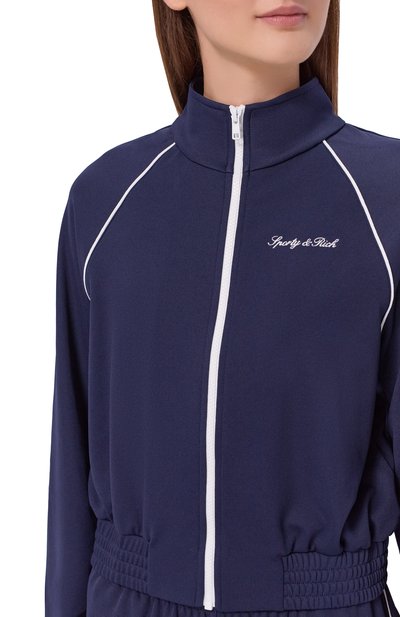 Толстовка SPORTY AND RICH темно-синего цвета по цене 38600 руб., арт. JA066710326BL107, фото 5 Толстовка SPORTY AND RICH, арт. JA066710326BL107, фото 5
