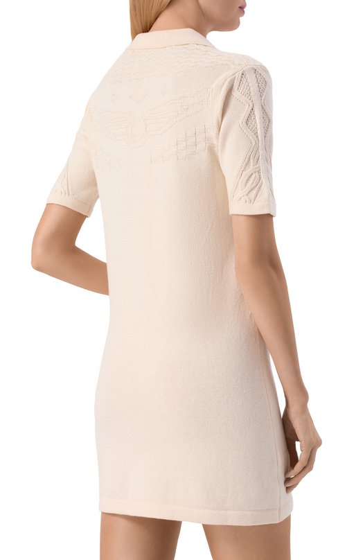 Платье из хлопка и шерсти Zadig and Voltaire KWDR01234 Кремовый  KWDR01234 Фото 3
