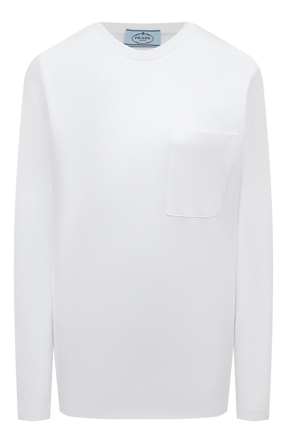 Хлопковый лонгслив PRADA белого цвета по цене 80000 руб., арт. 34630-240-F0009-221, фото 1 Хлопковый лонгслив PRADA, арт. 34630-240-F0009-221, фото 1