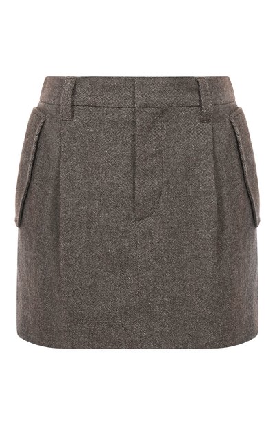 Женская юбка из шерсти и льна BRUNELLO CUCINELLI, арт. MP527G3887