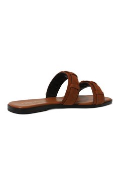 Женские замшевые шлепанцы loop flat ELLEME коричневого цвета, арт. L00P FLAT SANDAL/SUEDE/LEATHER | Фото 5 (Каблук высота: Низкий; Материал внутренний: Натуральная кожа; Материал сплава: Проставлено; Подошва: Плоская; Драгоценные камни: Проставлено; Материал внешний: Замша)