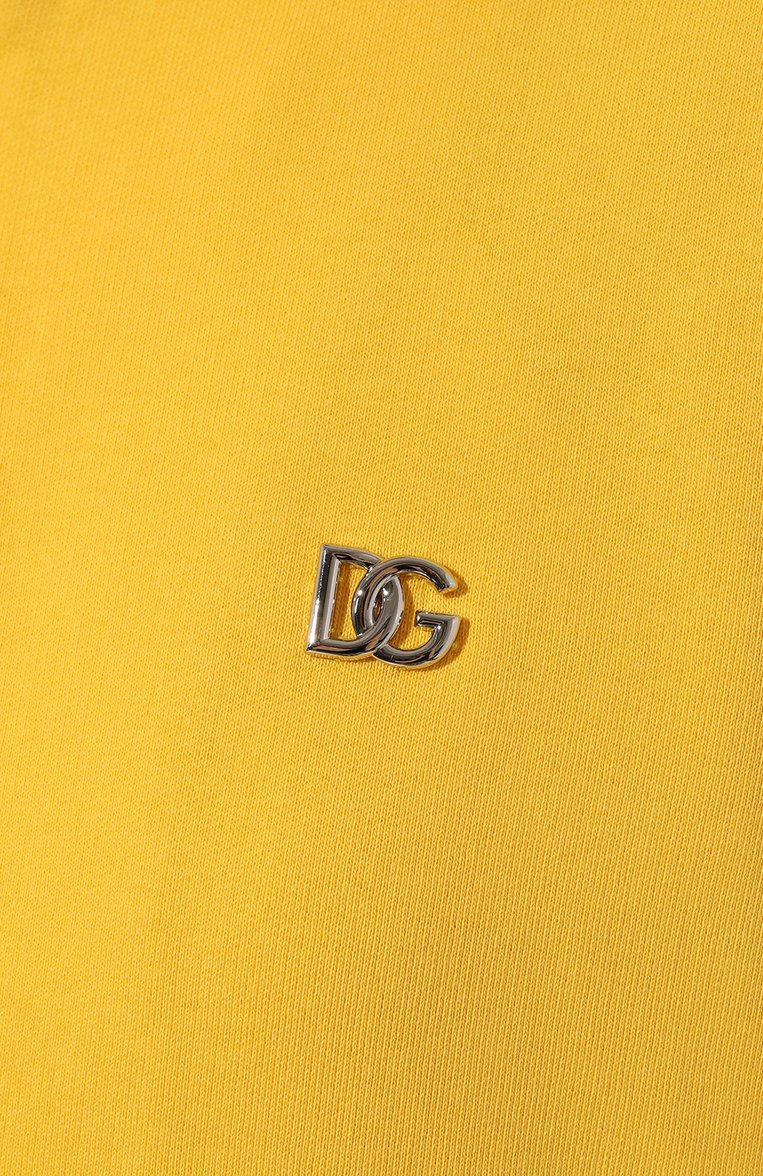 Женский хлопковая толстовка DOLCE & GABBANA желтого цвета, арт. F9R80T/GDCDR | Фото 5 (Материал внешний: Хлопок; Рукава: Длинные; Длина (для топов): Стандартные; Женское Кросс-КТ: Кардиган-одежда; Стили: Кэжуэл; Автоматизация ТО: Проставлено; Автоматизация состава: Проставлено; Размерность: Товар большемерит)