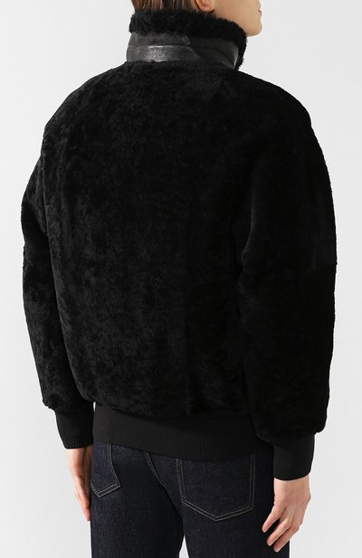 Меховой бомбер на молнии с отложным воротником NEIL BARRETT, арт. BPE551C/H708C, фото 4