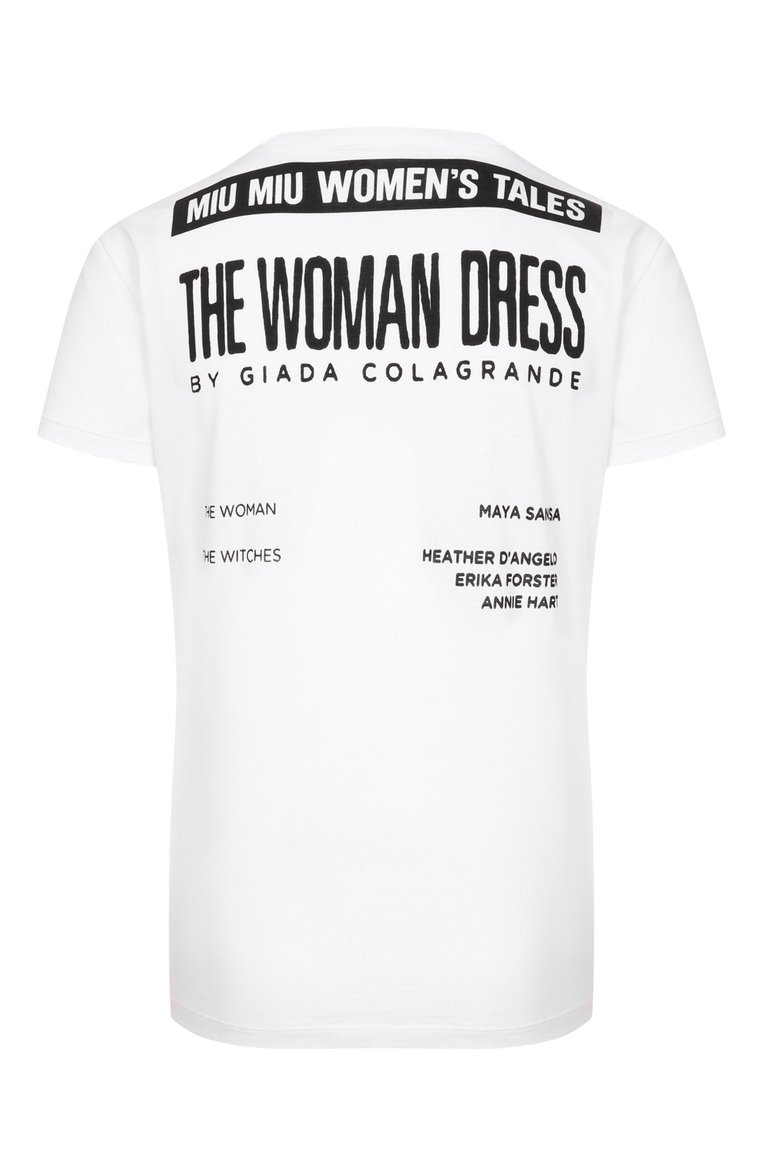 Хлопковая футболка MIU MIU, арт. MJN051-1QD2-F0009, фото 2