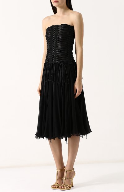 Однотонное платье-бюстье со шнуровкой DOLCE & GABBANA, арт. F68Y2T/FU1AT, фото 3