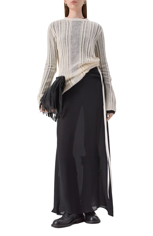 Пуловер из хлопка и кашемира Ann Demeulemeester B0013192/KN068 Кремовый  B0013192/KN068 Фото 2
