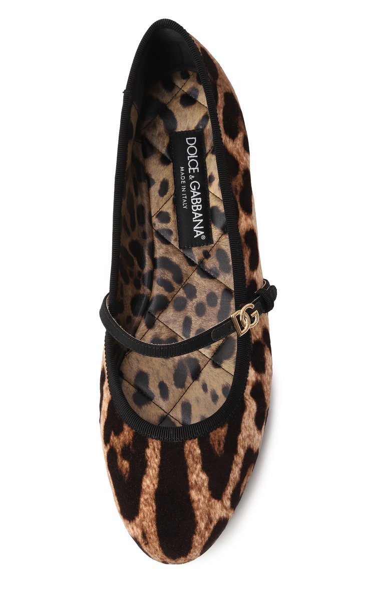 Женские текстильные балетки vally DOLCE & GABBANA леопардового цвета, арт. CB0246/A6L96 | Фото 6 (Материал внешний: Текстиль; Драгоценные камни: Проставлено; Материал внутренний: Натуральная кожа; Материал сплава: Проставлено; Подошва: Плоская)