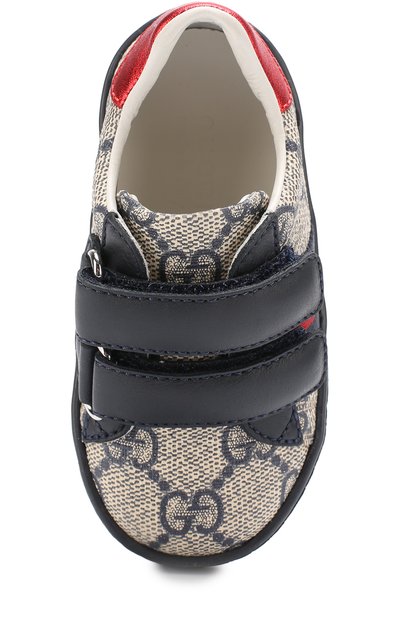 Текстильные кеды с контрастной отделкой и застежками велькро GUCCI, арт. 463088/9C220, фото 4