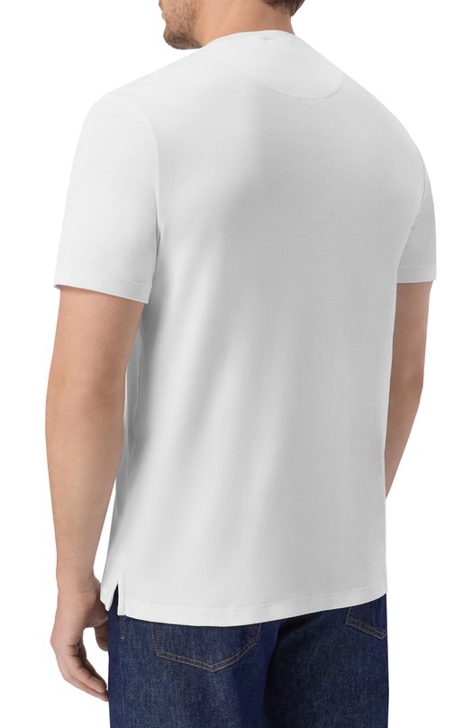 Хлопковая футболка Brioni UJUB0L/PC601 Белый  UJUB0L/PC601 Фото 4