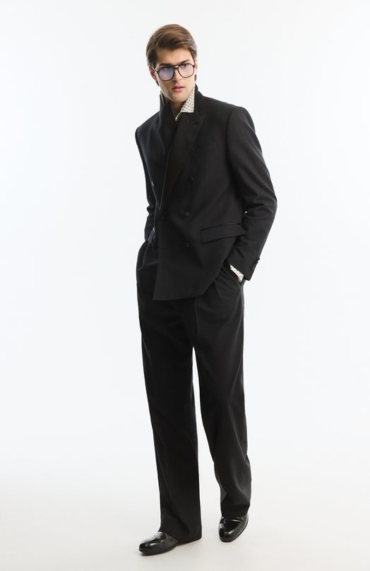 Шерстяные брюки Balmain GH1P0130/WD49 Чёрный  GH1P0130/WD49 Фото 6