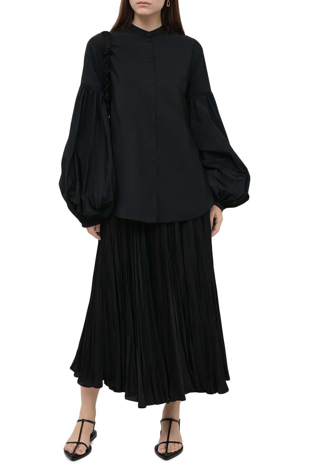 Блузка JIL SANDER черного цвета по цене 59950 руб., арт. JSWR605306-WR442200, фото 2 Блузка JIL SANDER, арт. JSWR605306-WR442200, фото 2