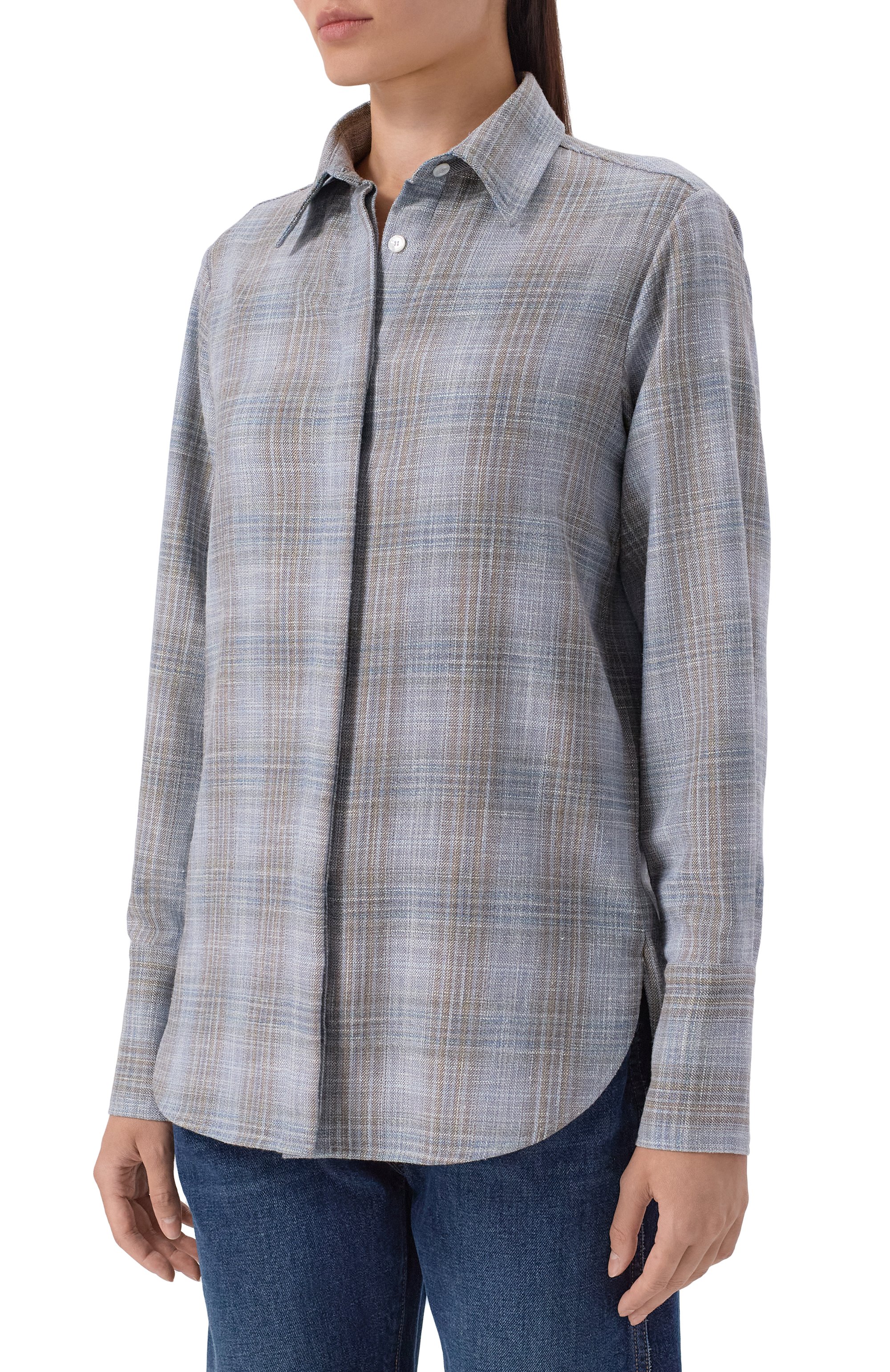 Рубашка из шерсти и шелка KITON, арт. D54410K0628, фото 3