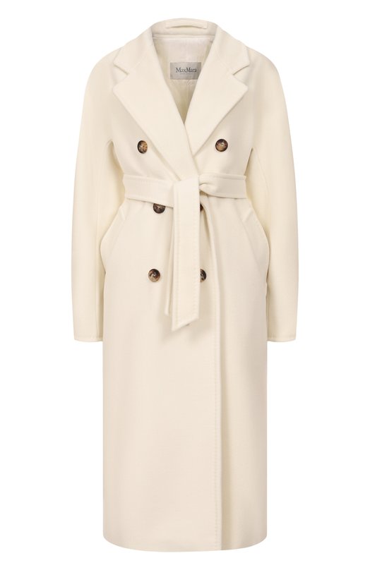 Пальто из шерсти и кашемира Max Mara MADAME Кремовый MADAME