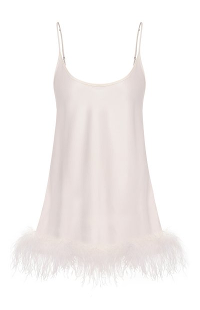 Шелковая сорочка с отделкой перьями EDOMO, арт. D001010FW2324, фото 1