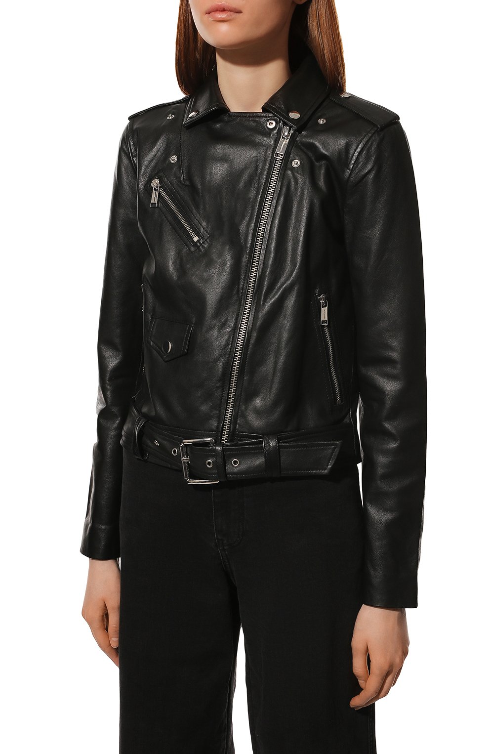 Кожаная куртка MICHAEL MICHAEL KORS черного цвета по цене 73300 руб., арт. MB92HYG8FX, фото 3 Кожаная куртка MICHAEL MICHAEL KORS, арт. MB92HYG8FX, фото 3
