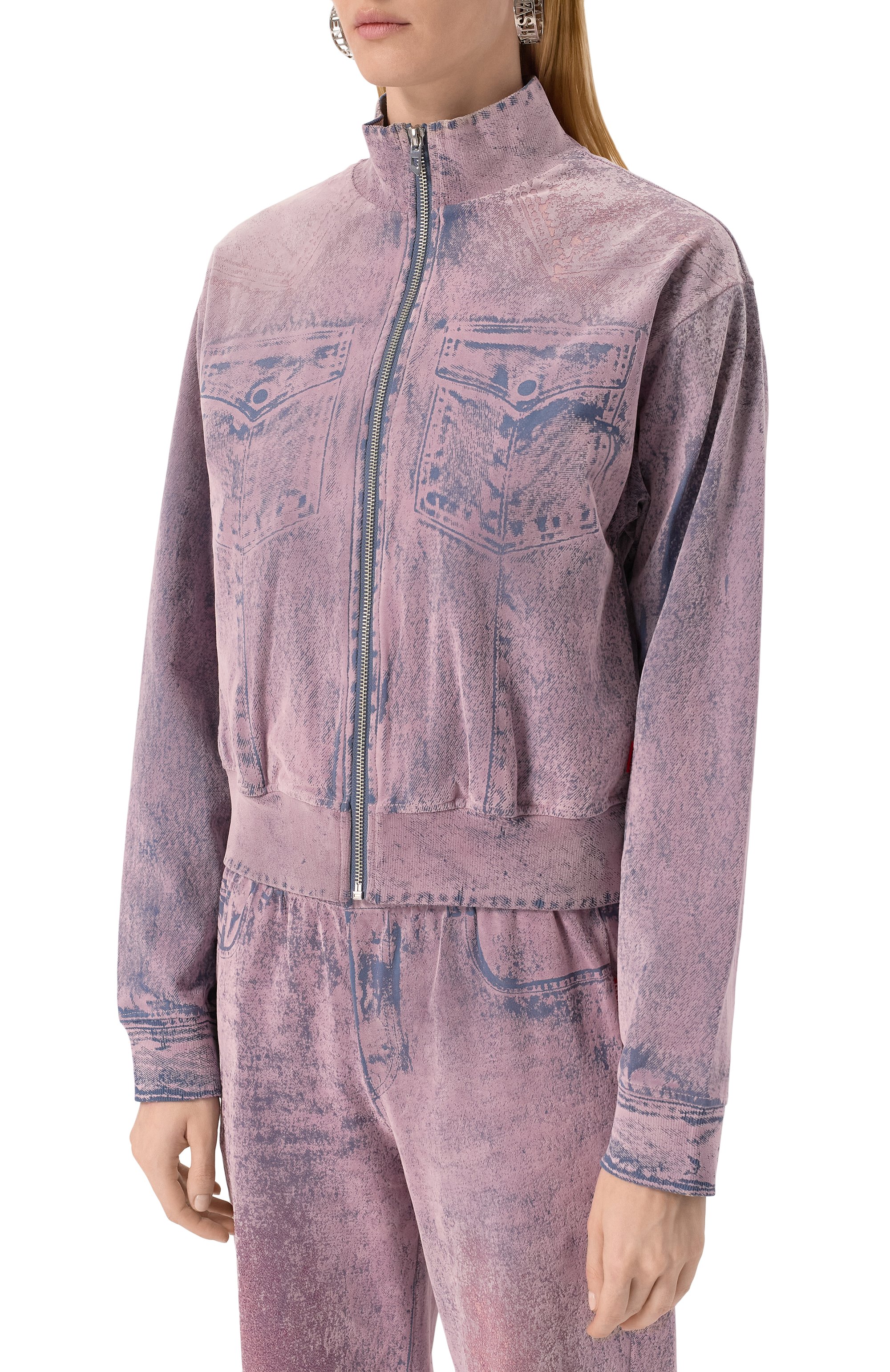 Хлопковая толстовка DIESEL сиреневого цвета по цене 42200 руб., арт. A16622/0HQAJ, фото 3 Хлопковая толстовка DIESEL, арт. A16622/0HQAJ, фото 3