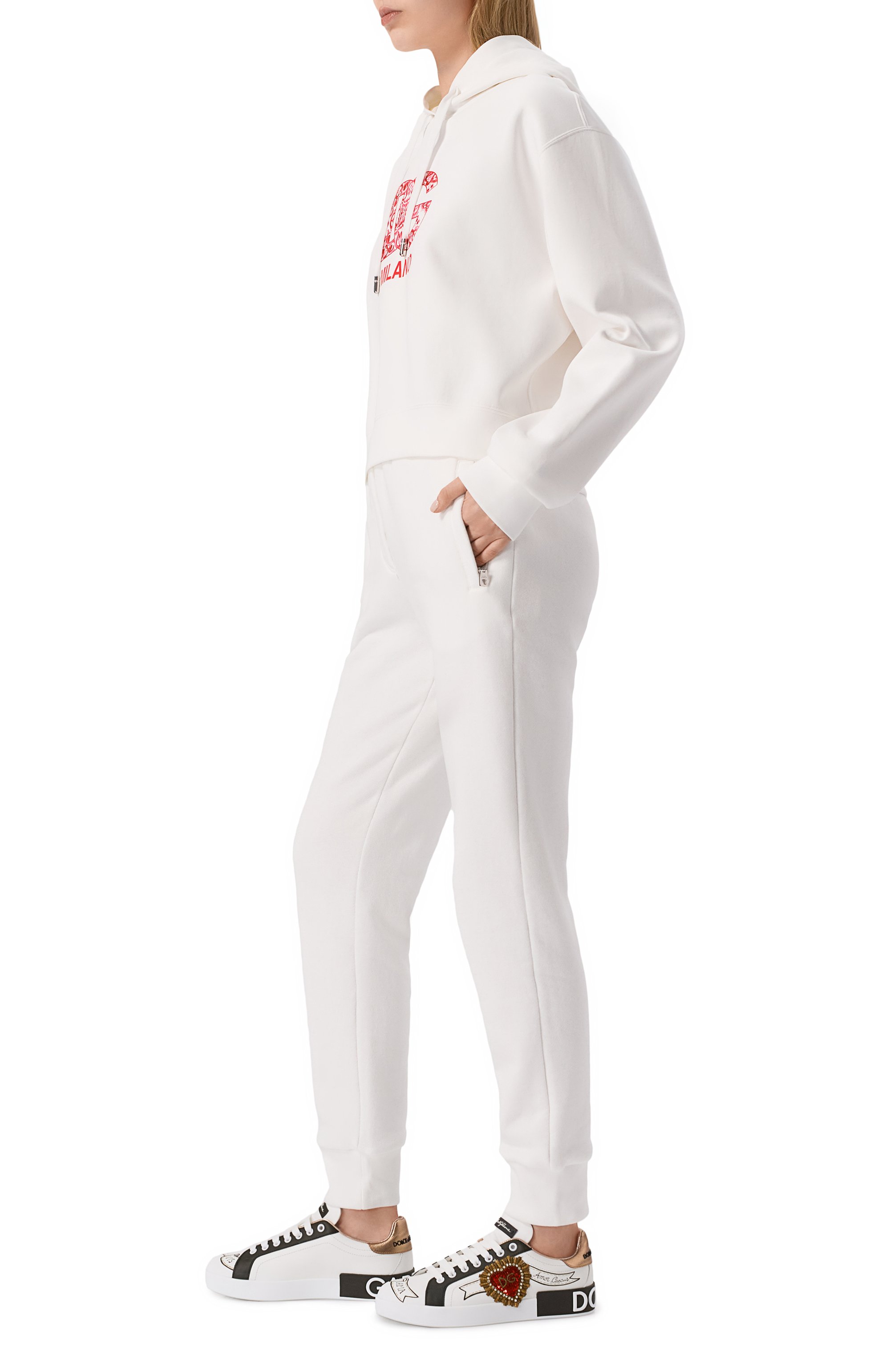 Кожаные кеды portofino с отделкой DOLCE & GABBANA, арт. CK1544/AZ138, фото 2