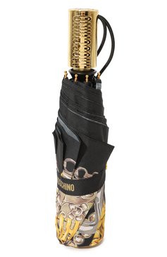 Женский складной зонт MOSCHINO черного цвета, арт. 8843-0PENCL0SE | Фото 4 (Материал: Текстиль, Синтетический материал, Металл; Материал сплава: Проставлено; Нос: Не проставлено)