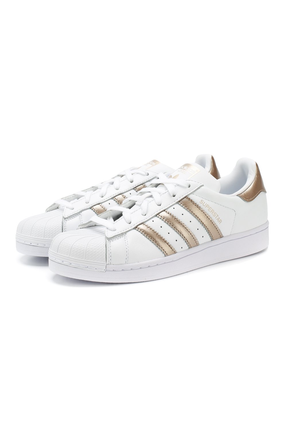 Женские кожаные кеды superstar ADIDAS ORIGINALS белого цвета, арт. CG5463 | Фото 1 (Подошва: Платформа; Материал внутренний: Не назначено, Текстиль; Материал сплава: Проставлено; Материал утеплителя: Без утеплителя; Драгоценные камни: Проставлено; Стили: Кэж�уэл; Статус проверки: Проверена категория)