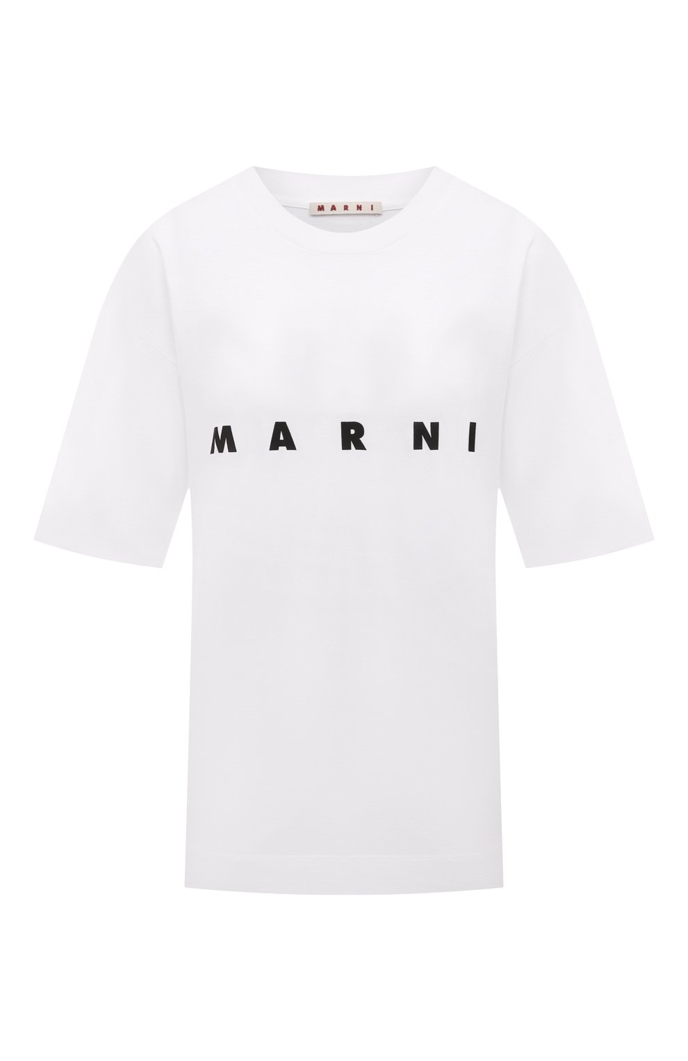 Хлопковая футболка MARNI белого цвета по цене 32450 руб., арт. THJET49EPB/SCP89, фото 1 Хлопковая футболка MARNI, арт. THJET49EPB/SCP89, фото 1