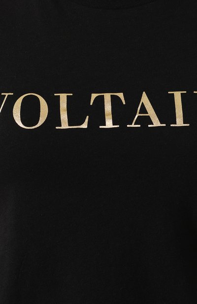 Футболка из смеси хлопка и вискозы ZADIG AND VOLTAIRE черного цвета по цене 6995 руб., арт. SHTS1810F, фото 5 Футболка из смеси хлопка и вискозы ZADIG AND VOLTAIRE, арт. SHTS1810F, фото 5