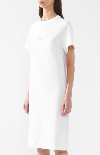 Хлопковое платье STELLA MCCARTNEY белого цвета по цене 19100 руб., арт. 554620/SMW21, фото 3 Хлопковое платье STELLA MCCARTNEY, арт. 554620/SMW21, фото 3