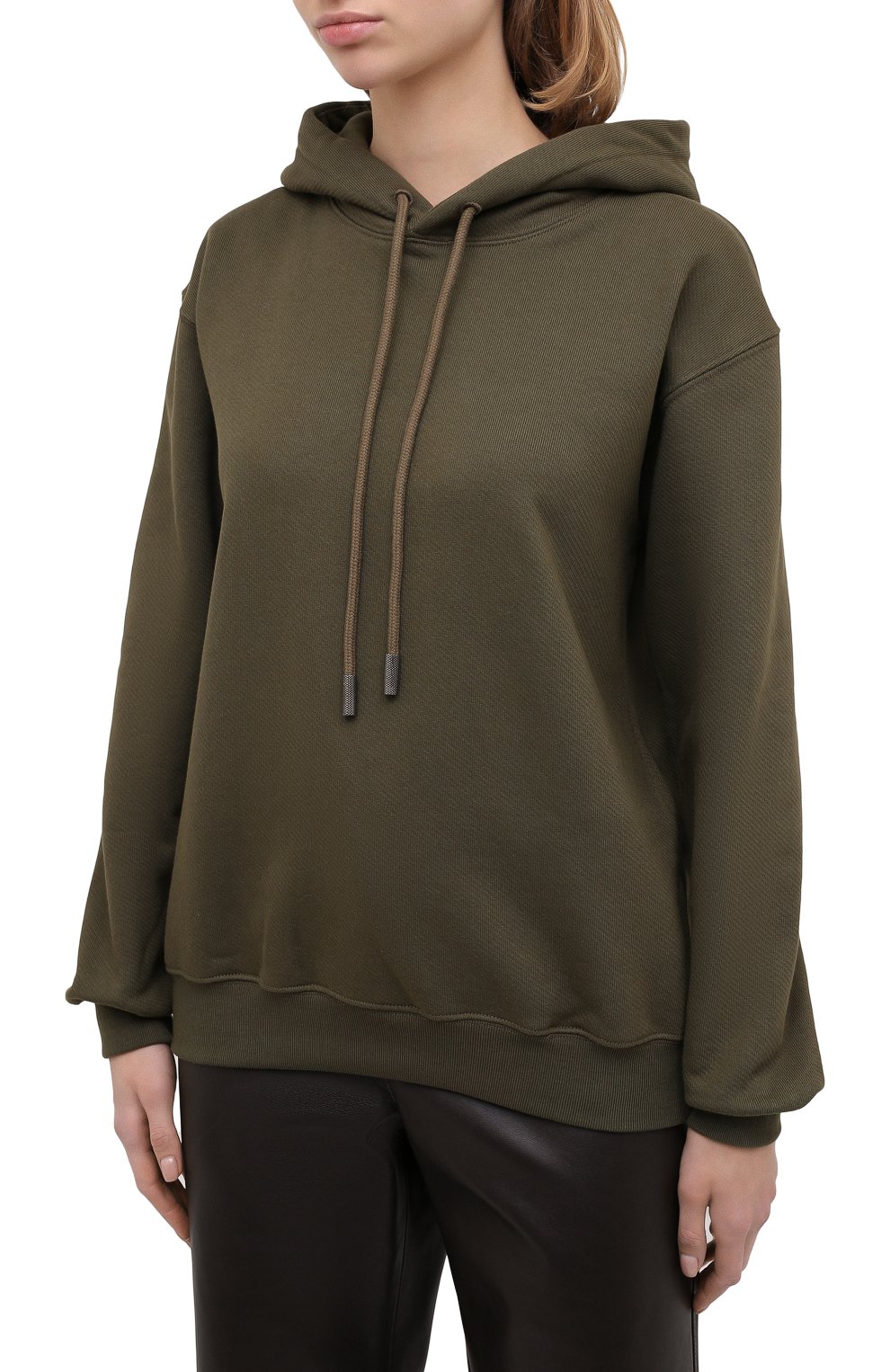 Хлопковое худи OFF-WHITE хаки цвета по цене 67100 руб., арт. 0WBB032E20JER0015655, фото 3 Хлопковое худи OFF-WHITE, арт. 0WBB032E20JER0015655, фото 3