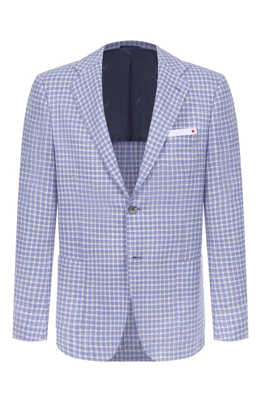 Пиджак из кашемира и шерсти Kiton UG81K0610E52 Голубой UG81K0610E52