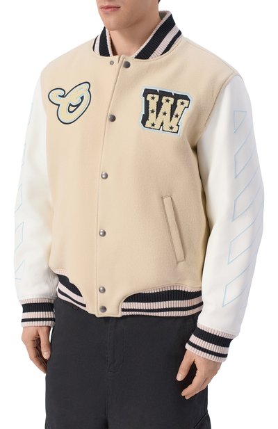 Шерстяной бомбер OFF-WHITE, арт. 0MJA122S26LEA002, фото 3