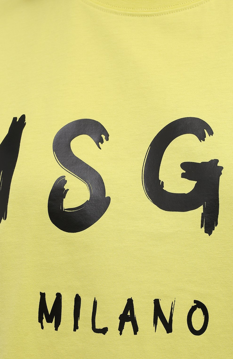 Хлопковая футболка MSGM желтого цвета по цене 9300 руб., арт. 3042MDM160 217498, фото 5 Хлопковая футболка MSGM, арт. 3042MDM160 217498, фото 5