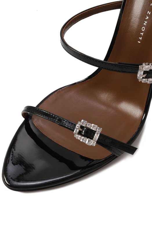 Лакированные босоножки Giuseppe Zanotti Design E500012 Чёрный  E500012 Фото 7
