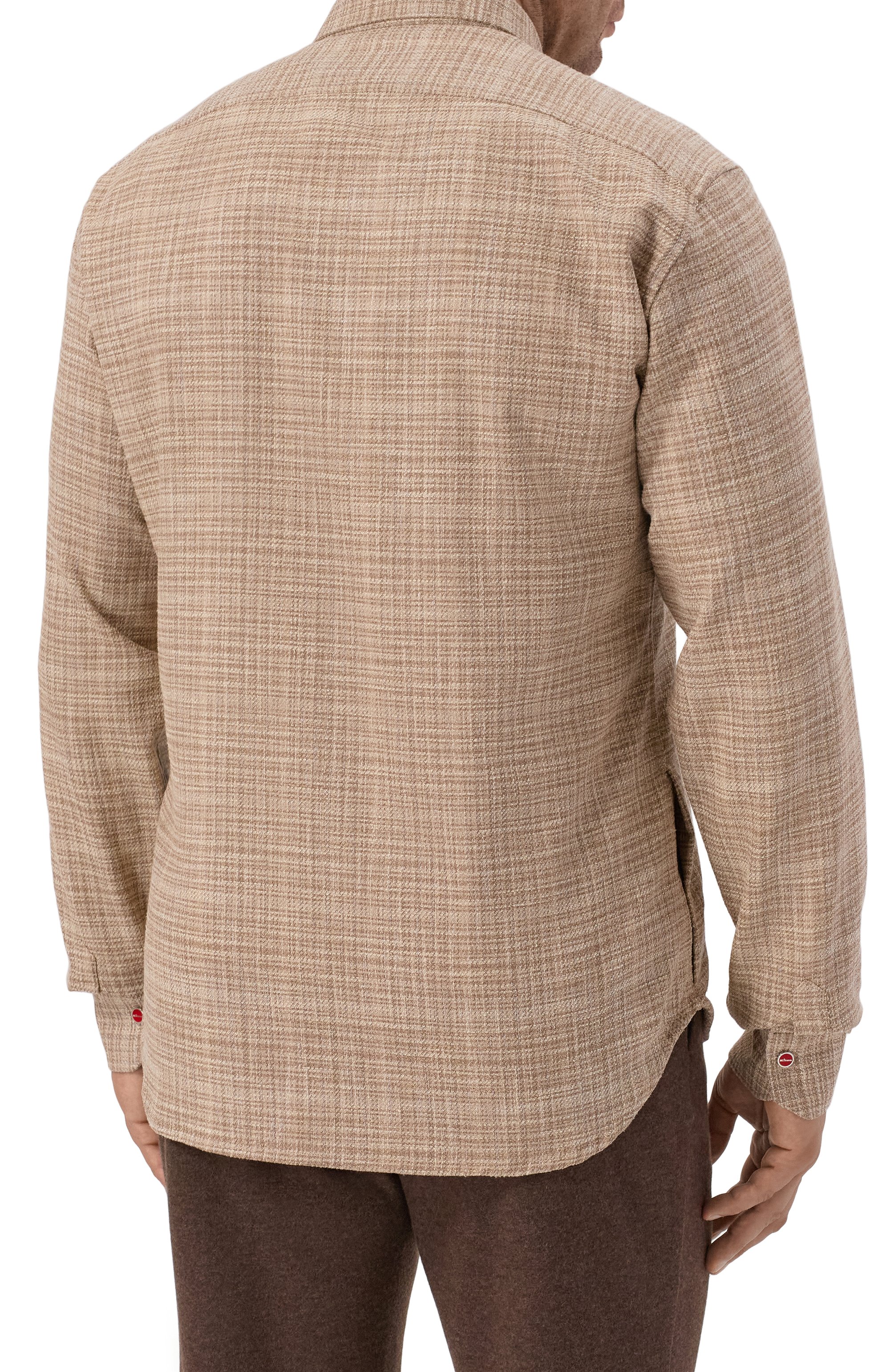 Рубашка из шерсти и шелка KITON бежевого цвета по цене 169500 руб., арт. UMCPETEK0617E18_001, фото 4 Рубашка из шерсти и шелка KITON, арт. UMCPETEK0617E18_001, фото 4