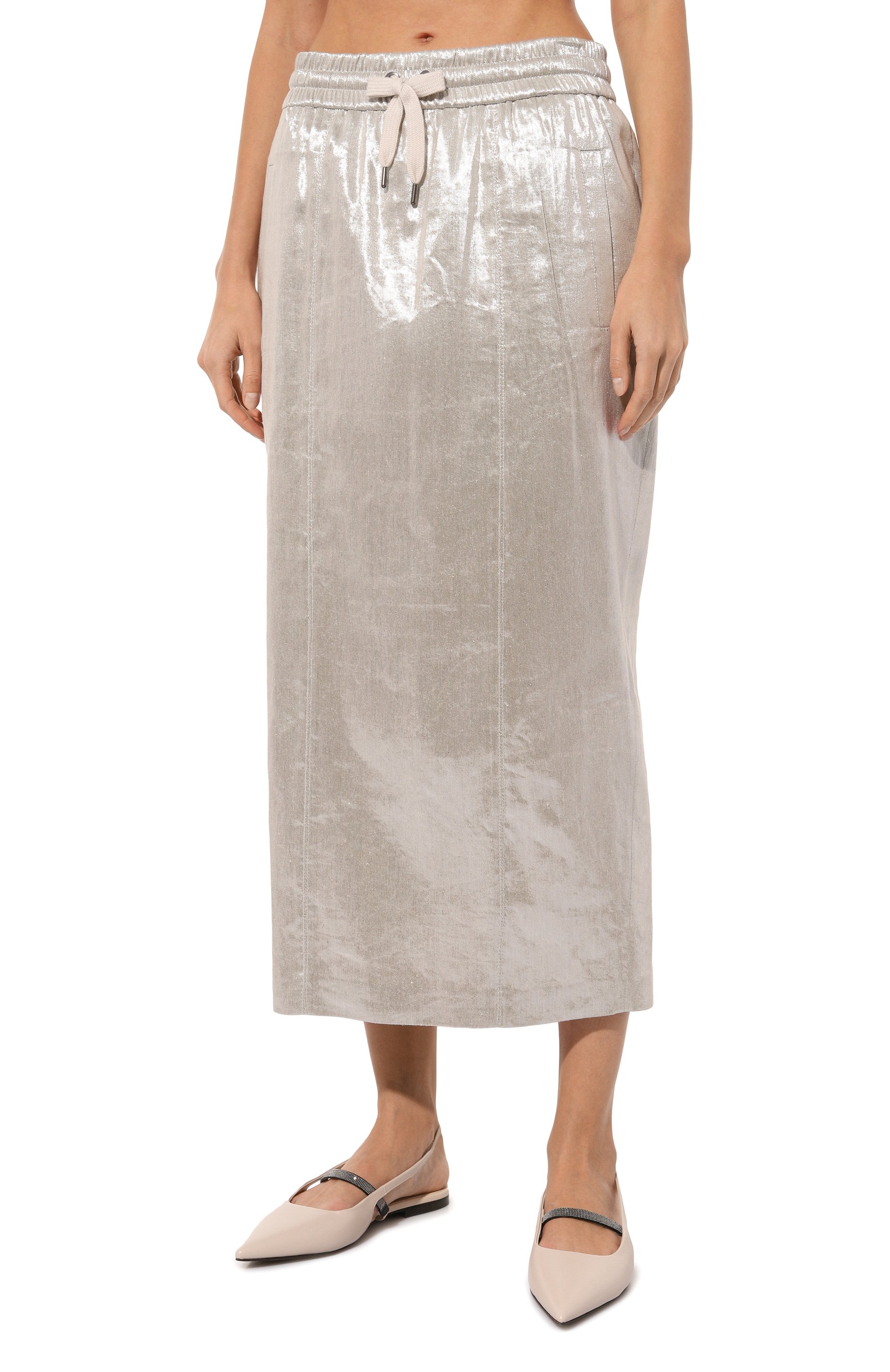 Льняная юбка BRUNELLO CUCINELLI, арт. ML155G3566, фото 3