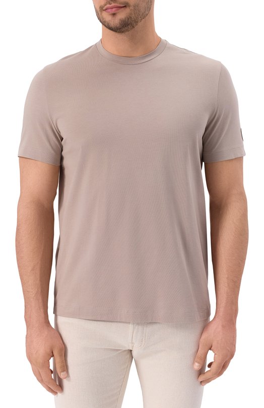 Хлопковая футболка Corneliani 25G586-2525028 Бежевый  25G586-2525028 Фото 3