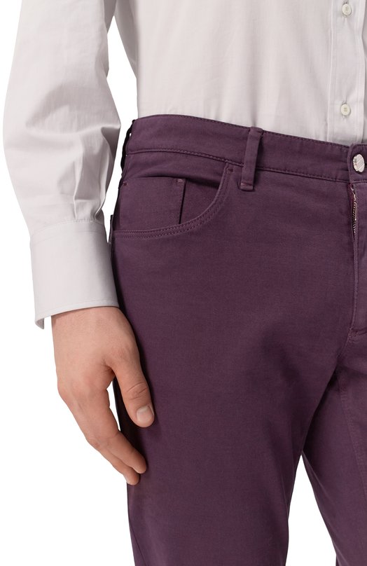 Брюки из хлопка и кашемира Zilli JSS001M0112VZDT01 Фиолетовый  JSS001M0112VZDT01 Фото 5