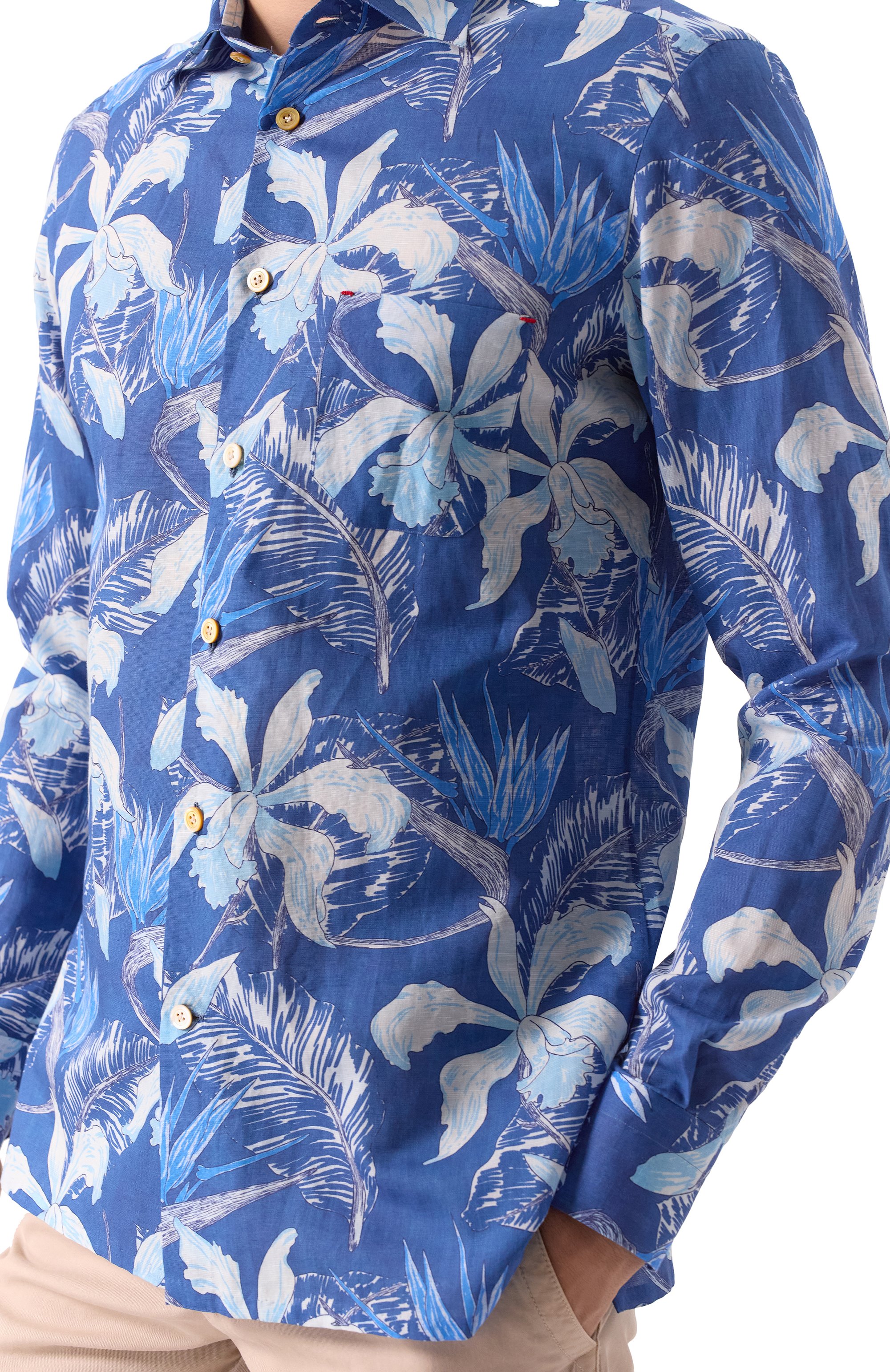 Рубашка из хлопка и льна KITON, арт. UMCNERH0928305, фото 5